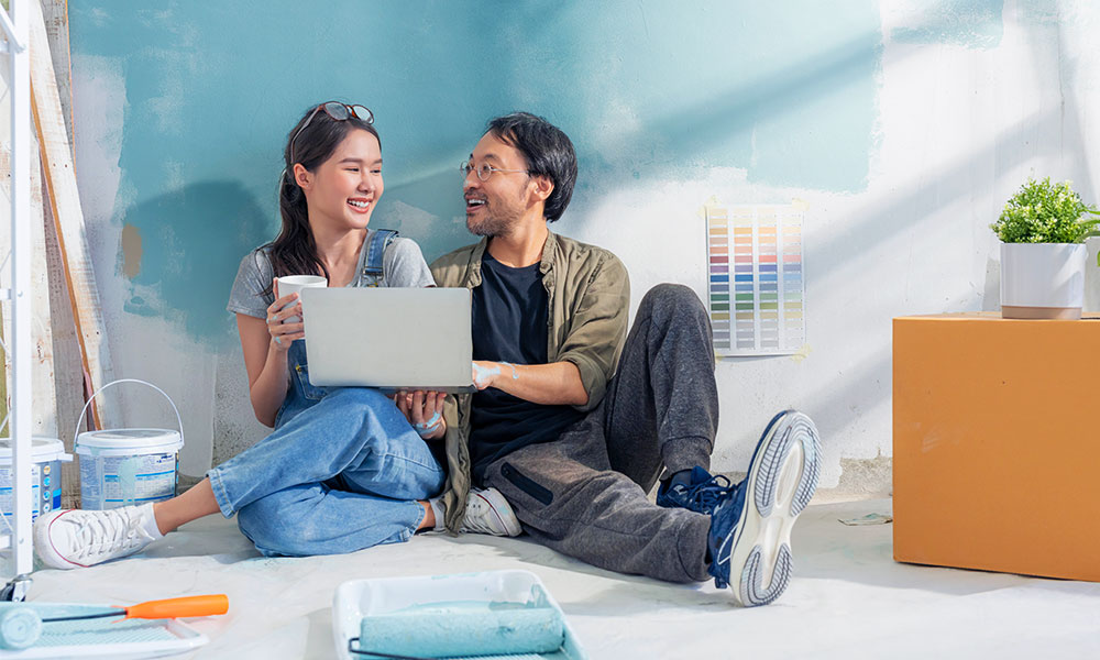 home equity loans, man and woman in room reno